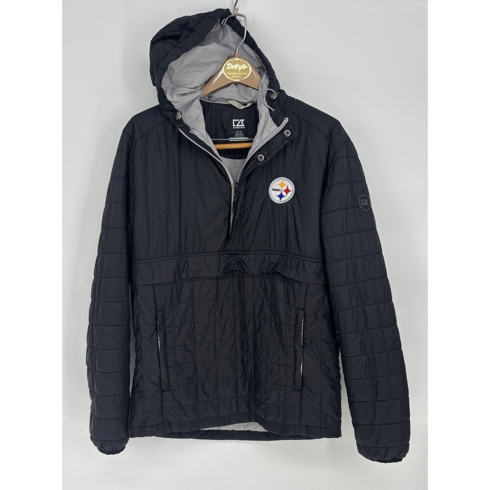 Pittsburgh Steelers Cutter & Buck Hooded Pullover Jacket Men’s M Black NFL